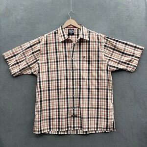 South Pole Mens Plaid Short‎ Sleeve Button Up Shirt Classic Fit Size XL